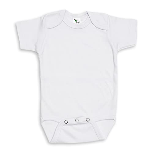 Baby Blank Short Sleeve One Piece Bodysuit White (0-3 Months, White)