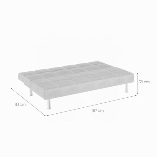 Sofá cama clic clac libro de 3 plazas acabado marrón piedra modelo Havel moderno de Somnia Descanso 5