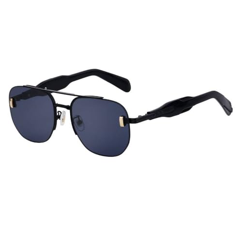 Lunettes de soleil de luxe vintage pour homme avec finitions grand format
