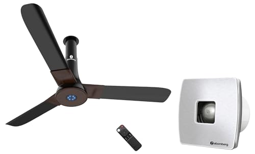 Image of atomberg Studio+ 1200mm BLDC Motor 5 Star Rated Ceiling Fans for Home with Remote Control (Earth Brown) Studio+ 150mm (sweep size) BLDC motor Energy Saving Exhaust Fan ()