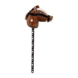 Peluche Juguete para Niños Caballito Animal con Palo Material Resistente Adecuado para Juego Infantil Fiesta Cumpleaños Entre, Marrón Oscuro