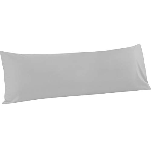 FLXXIE Body Pillow Cover - Super Soft Microfiber 20x54 Body Pillow Case - Envelope Closure, Wrinkle, Stain Resistant Light Grey Body Pillowcase, 20x54, Light Grey