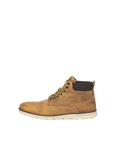 JACK & JONES Botines Jfwtubar Honey Sn de piel para hombre, ocre, 43 EU