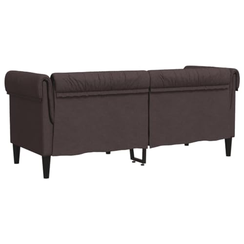 Hommdiy Chesterfield Sofa, Couch mit Armlehnen Rückenlehne Stützbeine, Polstersofa für Wohnzimmer, Couchgarnitur, Modern Sofa,2-Sitzer,Dunkelbraun – Bild 8