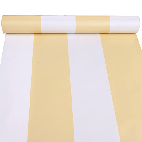 Vinyle autocollant jaune jaune et blanc à rayures de rayons et de bâtonnet papier peint pour armoires de paquebot Tiroir 45 x300 cm