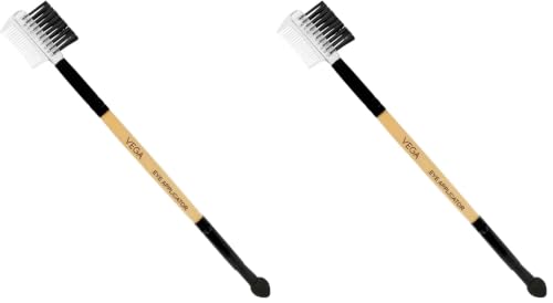 Image of Vega 2 in 1 Mini Make up Brush, Eye Applicator and Eye Groomer (Pack of 2)