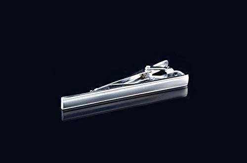 Xumin 1Pcs 2.4Inch Electroplate Copper Simple Men Tie Clips Necktie Bar Pins Clasp For Wedding Anniversary Business And Daily Life (Silver) #TOP5