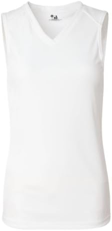 Badger Sport White Youth XL Sleeveless Wicking Tee