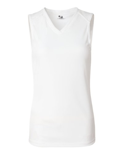 Badger Sport White Youth Xl Sleeveless Wicking Tee #TOP3
