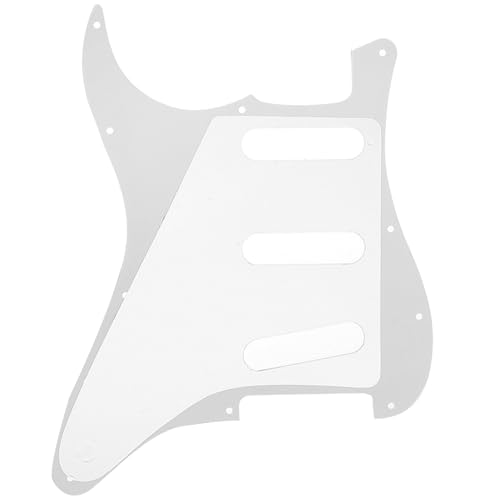 Image of Musiclily SSS 11 Hole Strat Guitar Pickguard for Fender USA /Mexican Made Standard Stratocaster Modern Style, 1Ply White
