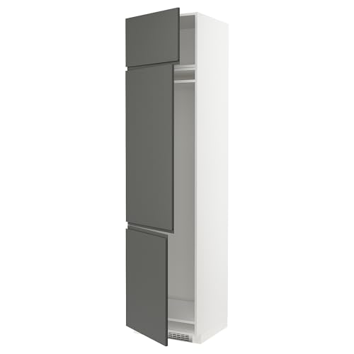ProTuning METOD High Cab f frigorífico/congelador con 3 puertas, blanco/Voxtorp gris oscuro, 60 x 60 x 240 cm