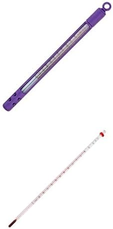 SP Bel-Art Bundle of 2 – H-B Enviro-Safe Pocket Thermometer -10 to 110°C w/Case (B60570-0100) + H-B DURAC Total Immersion Glass Thermometer -20 to 150°C for Lab, University, Food & Beverage Use