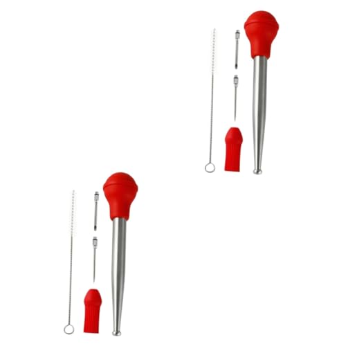 GRIRIW 2sets Kitchen Turkey Seasoning Injector Tool Marinade Injector Pump for Flavorful Meat Basting for Bbq Thanksgiving and Cooking