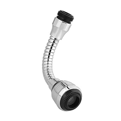 Molzo Kitchen & Bath Fixtures 360 Flexible Faucet Sprayer Water Extender for Easy Cleaning (Silver)-image-7