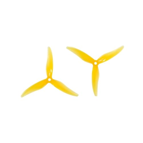 Hélice pour drone UAV tripale 5.1 pouces en polycarbonate jaune haute résistance