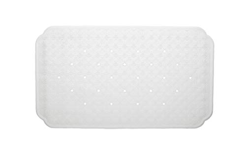 Smart-T-Haus Alfombra BAÑO para Bañera Caucho Natural Antideslizante Segura, Blanco, 40 X 70 Cms