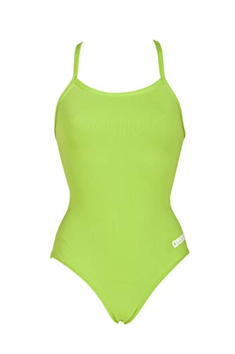 Arena Women's Master MaxLife Sporty Thin Strap Racer Back Onepiece Swimsuit, Leaf White, Size 32