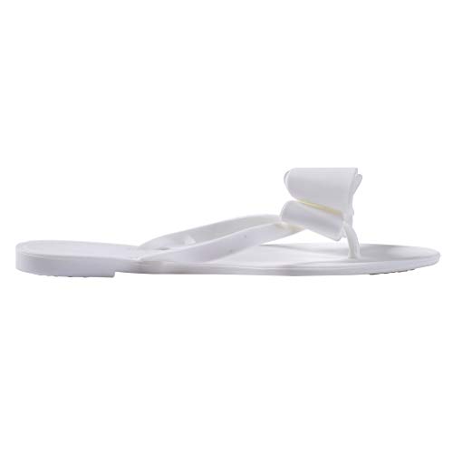 Image of Mtzyoa Women Flip-Flops Flat Sandals Jelly Bow Beach Flat Rivets Rain Cute Dressy Summer Sandals