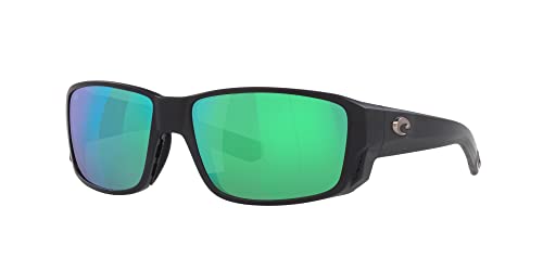 Image of Costa Man Sunglasses Matte Black Frame, Blue Mirror Lenses, 60MM