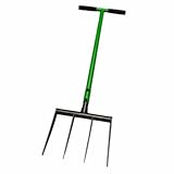 Grabegabel Broadfork mit 4 Carbonstahl-Zinken – Bodenlockerer für Garten &...