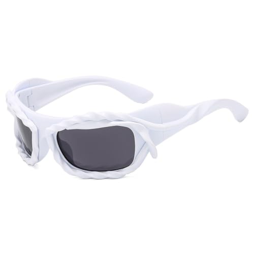 Lunettes de soleil femme mode Hip Hop Punk avec monture vintage irrégulière
