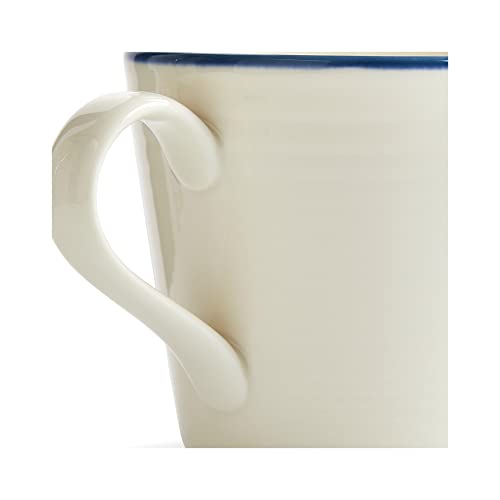 Royal Doulton Mugs, Stoneware, Designed to Mix & Match, Gordon Ramsay Maze Mug 400ml/13.5flo,z Denim Line, Set of 4, Blue - Image 3