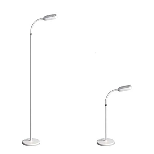 KOZIS Cordless Rechargeable FlexLamp | 2-in-1 Desk&Floor | 3 Color Temperatures | Adjustable Gooseneck | Stepless Dimming | Lamp for Piano Craft Bedroom Office Study Reading Camping (White)
