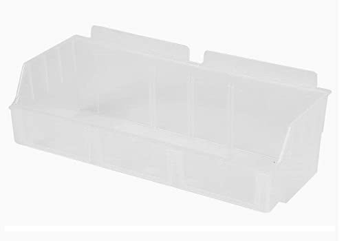 CompleteShopfittings 20x Frosted Heavy Duty Wide Slatwall Storage Box Slatbox Slatwall Display