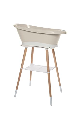 Bebe-jou Set Sense banheira LED bege suporte Sense rede de banho tubo drenagem