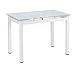 Mesa de Cocina Extensible Perl - Medidas 100/140 x 60 x 76 cm. (Blanco-Blanco)