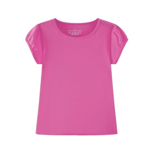 Image of Huata Girls Short Puff Sleeve Tee Basic T-Shirt 2 Packs Crewneck