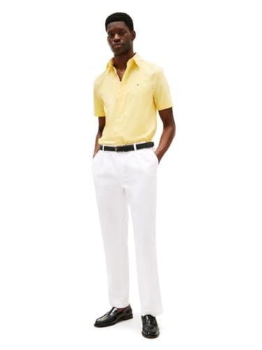 Image of Tommy Hilfiger Men's Short Sleeve Poplin Shirts in Regular Fit, Men's Button Down Shirts