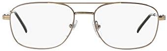 Sferoflex Men's SF2152 Square Prescription Eyewear Frames, Silver Gold/Demo Lens, 56 mm