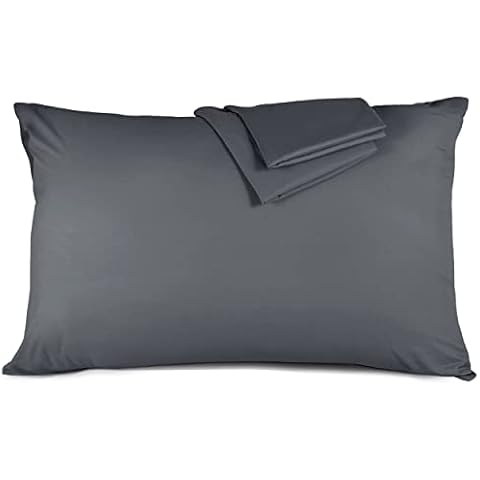 Hafaa Pillow Cases 2 Pack Brushed Microfiber Plain Pillow Cases with Envelop Closure - Wrinkle & Fade Resistant Pillow Cover, (Charcoal, 50x75 cm) Cover