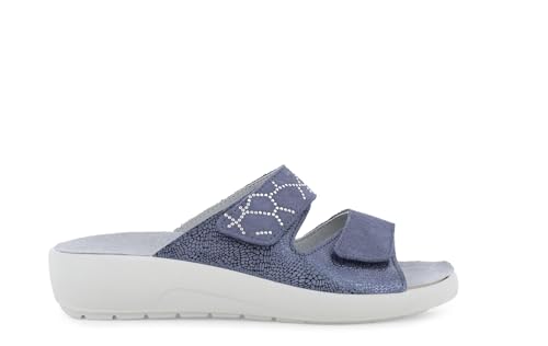 Pantoufle confortable élégante bleu nuit q60238q aux finitions soignées