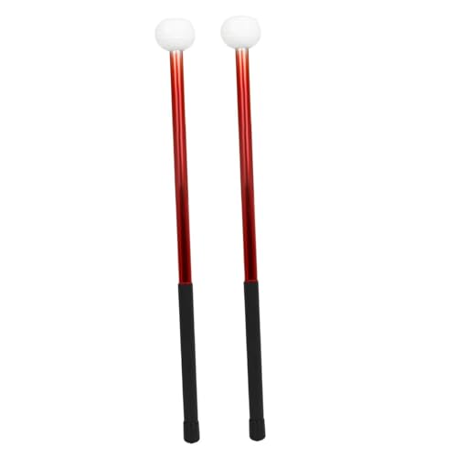 Baquetas Kisangel con cabeza de fieltro y cuerpo de aleación ligera para batería, práctica y desfile, color rojo