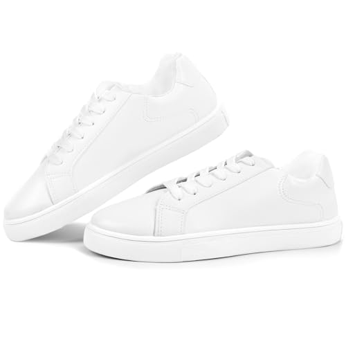 CHIN·MOON Men's Lightweight Casual Sneakers PU Leather Tennis Shoes Low Top Fashion Skate Sneaker2