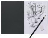 2 X A5 Artist Sketch Book White Cartridge Paper Black Card Cover Art Pad