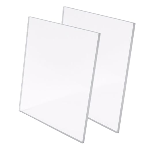 GOYAPRINT Metacrilato Transparente 5mm Plancha de Acrílico Incoloro Lámina de Plástico Duro para Uso Interior y Exterior, Ideal para Manualidades, Decoración, Bricolaje (2, 14,8 x 21 cm)