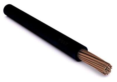 Cavo Elettrico FS17, 6 MMQ, Rotolo 10/20 Metri, Multicolore (Verde, Nero, Blu, Marrone, Grigio) (NERO, 20MT)