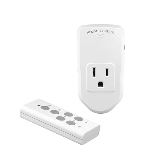 BN-LINK Wireless Remote Control Electrical Outlet Switch for Lights, Fans, Christmas Lights, Small Appliance, Long Range White 10A/1200W, 1 Remote + 1 Outlet