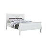 Queen size bed white solid wood 1pc bed bedroom sleigh bed bedroom furniture  urban country home decor