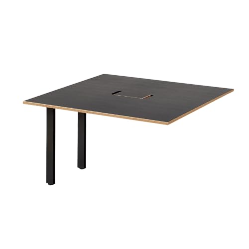 【メーカー配送・設置・組立】 プラス Garage MR フリースタイルデスク 増設用デスク 指紋レス天板 幅120 奥行120cm 天板ブラック木目/脚ブラック MR-1212SLH-J 604850