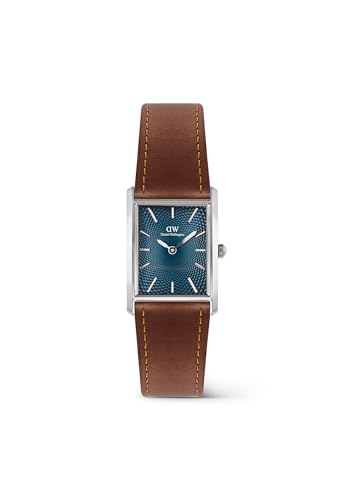 Image of Daniel Wellington Bound 35x24mm Guilloche Silver - Men Watch Stainless Steel Leather Strap Watch