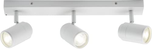 Knightsbridge 230V IP44 GU10 Triple Bar Spotlight,Matt White