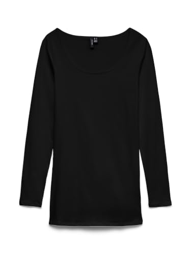 VERO MODA Damen Vmmaxi My Soft Long U-Neck Noos Langarmshirt, Schwarz, XXL EU – Ansicht 5