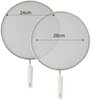 YGM A2B Splatter Screen for Frying Pan - Grease Splatter Guard - Set of 2  No Cooking Oil Mess  No Burns  Ultra Fine Mesh Lids  Rust Free Stainless Steel