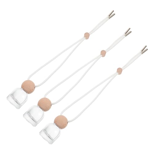 BESTYASH 3pcs 10 Ml Botellas Decorativas De Perfume De Vidrio Vacío Con Tapa De Madera Para Aroma De Aroma Botellas De Perfume De Automóvil Para Accesorios Interiores De Automóviles