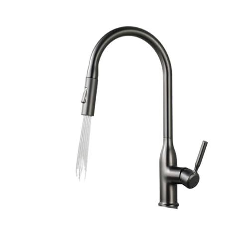 Robinet de cuisine pivotant 360 degrés avec douchette extractible et finitions chromées - 3