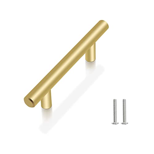 Drenky 10 piezas Dorado Aleación de acero inoxidable tirador puerta corredera Cocina Armario Cajón Manija Tire del gabinete Manija con tornillos 96 mm Centros de orificio Cover